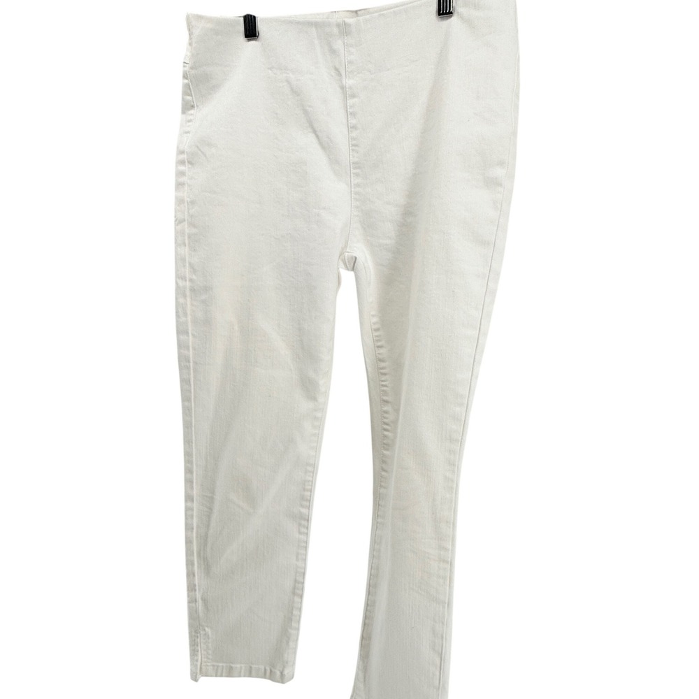 Soft surroundings White Pull On Denim Jeggings Women's Pants‎ w/Side Slits Sz S